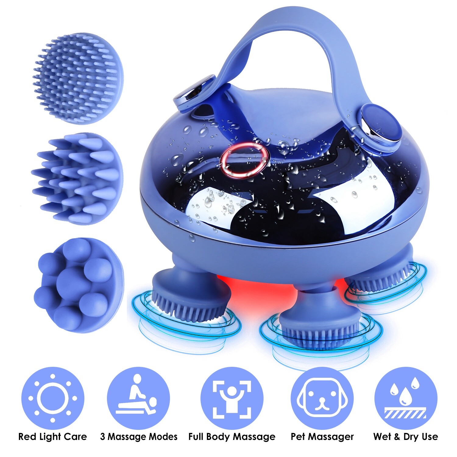 Electric Scalp Massager Full Body Back Neck Head Massage for Hair Growth Relax