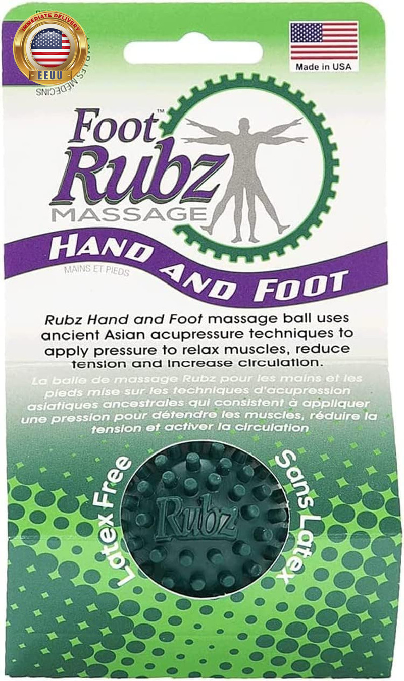 Foot Rubz Hand & Back Massage Ball – Relieve Pain from Plantar Fasciitis, Tight