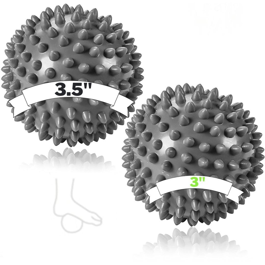 Plantar Fasciitis Foot Massage Ball for Pain Relief – Firm & Spikey Set of 2 …