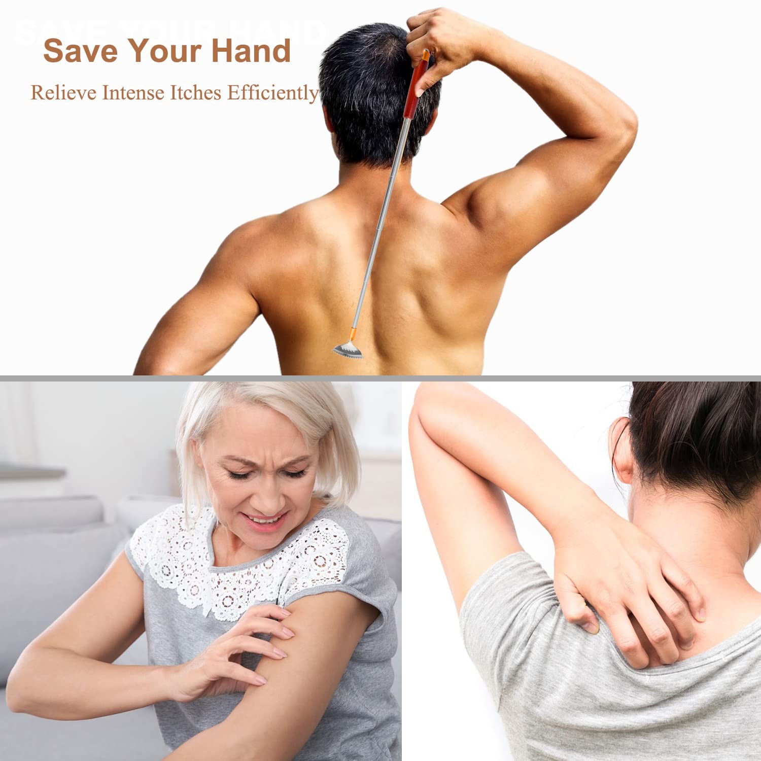 Aznrszy Back Scratcher for Women Men Adults Extendable with 1 Count, Dark Red
