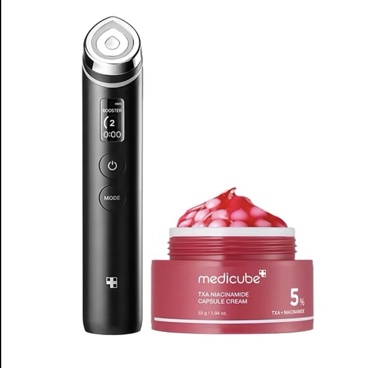 medicube AGE-R Booster Pro Handheld Face Massager Digital Display with Creams