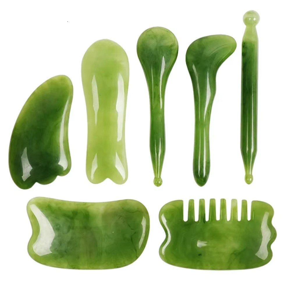 7x China Gua Sha Board Scrapping Plate Acupuncture Massage Facial Body Tool Sets