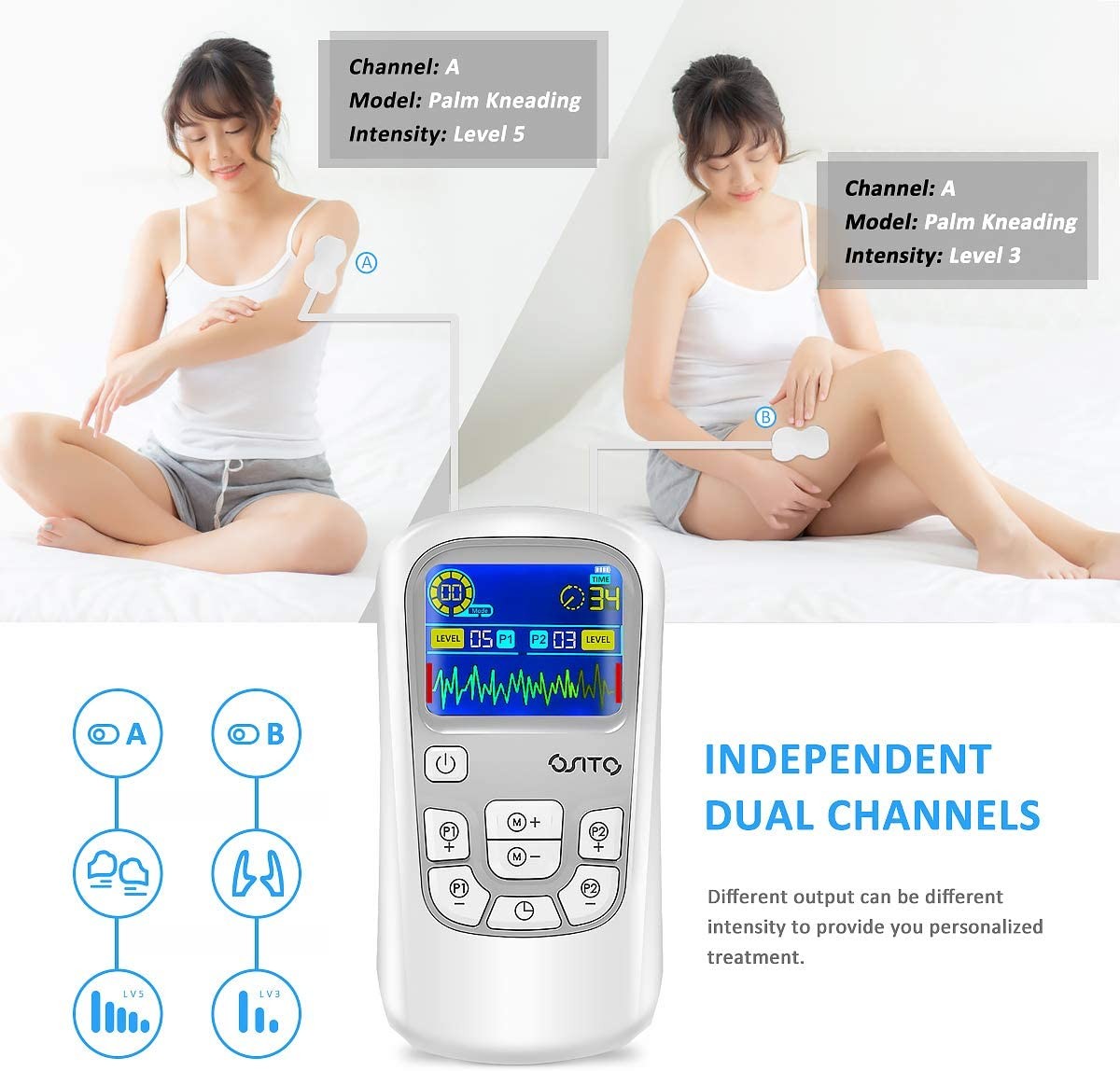 TENS Unit Electric Pulse Back And Neck Massager Muscle Stimulator Pain Relief