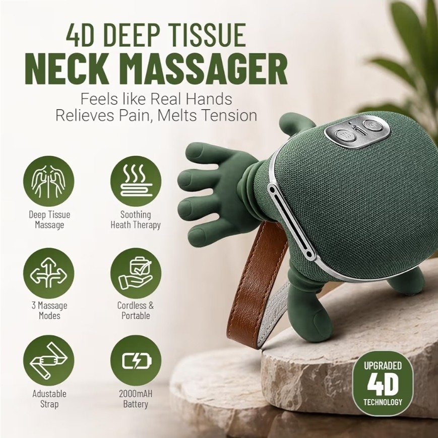 The Handiva Massager With Heat Neck Massagers, Deep Tissue 3D Kneading Shiatsu