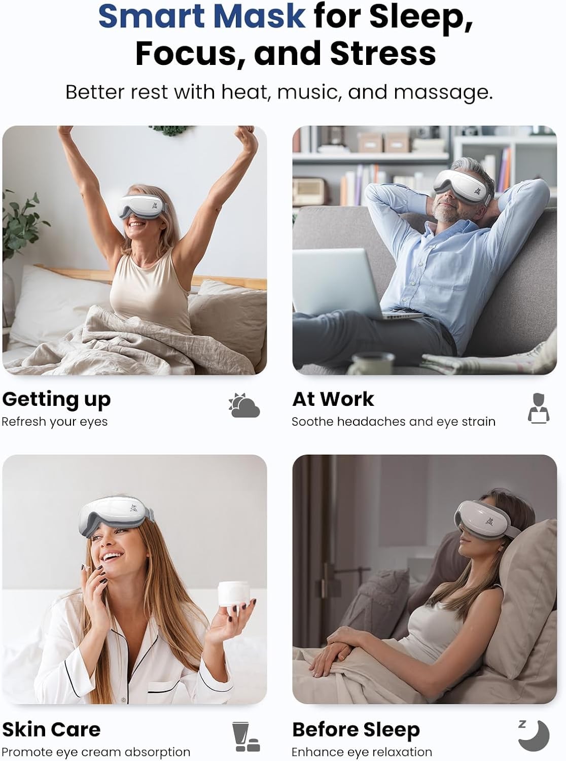 Smart Eye Massager Eye Oasis 2 Massage with Compression&Music Relax Bob and Brad