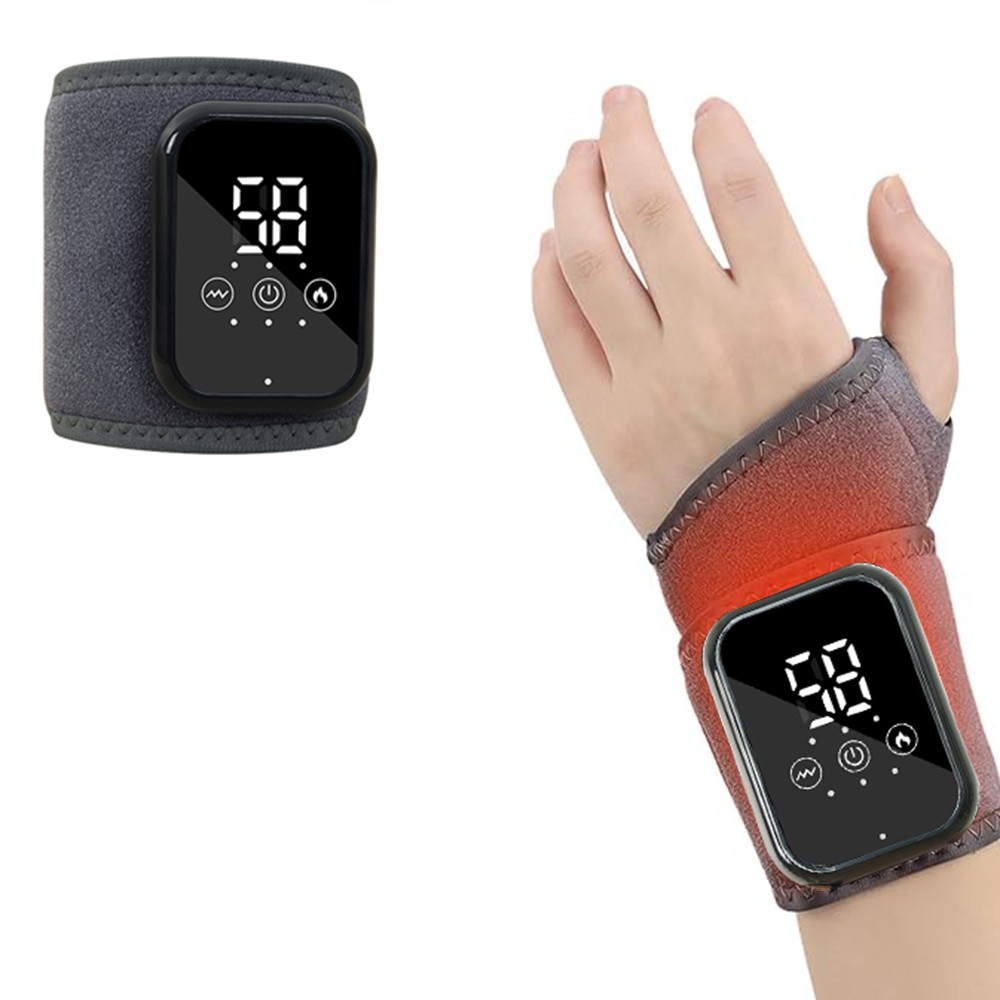 Cordless Hand Wrist Massager Pain Relief with 3 Heat Levels & 3 Vibration Modes