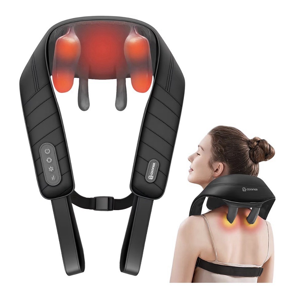 COMFIER Cordless Neck Massager with Heat, 4D Kneading Neck and Shoulder Massager