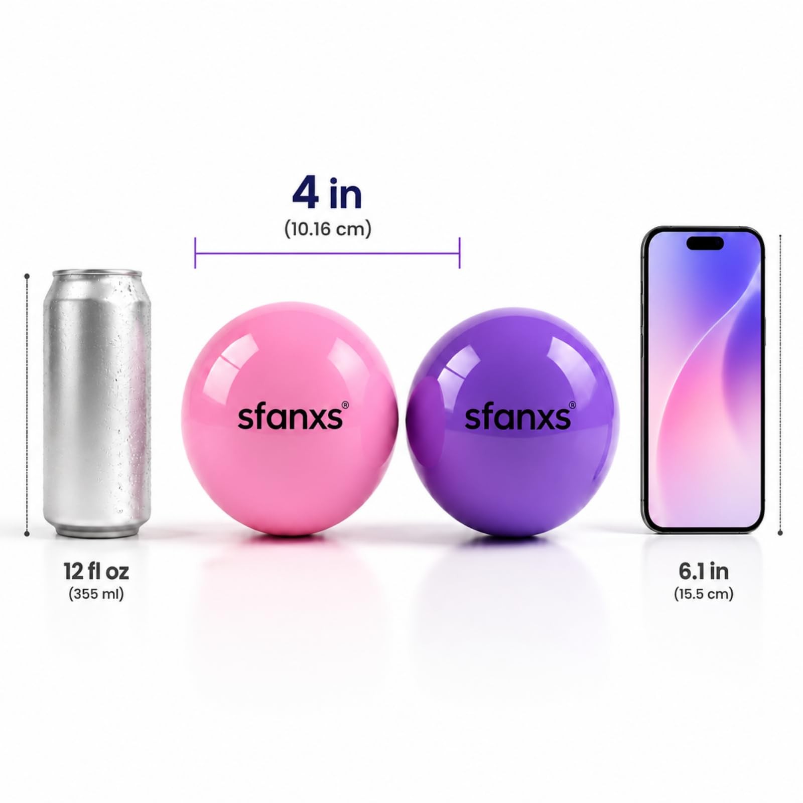 2 Pack Hip Flexor Release Ball Set, 4 Inch Myofascial Massage Balls for Psoas…