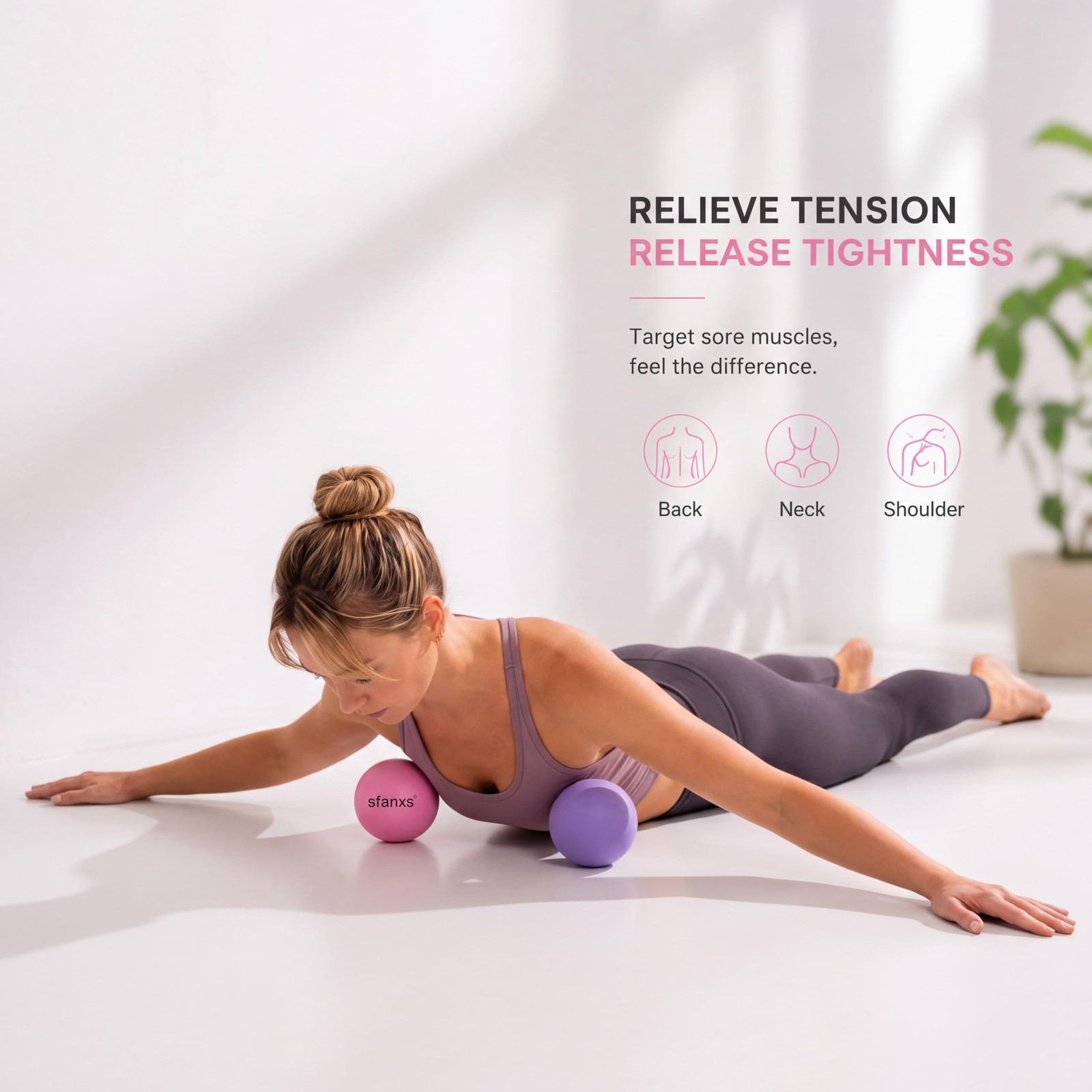 2 Pack Hip Flexor Release Ball Set, 4 Inch Myofascial Massage Balls for Psoas…