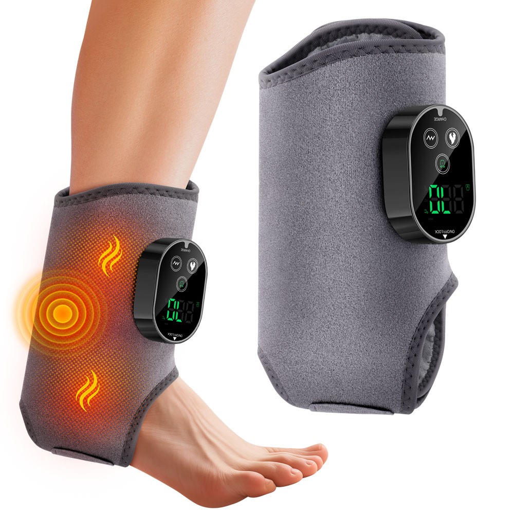 Cordless Foot Ankle Massager Pain Relief with 6 Heat Levels & 3 Vibration Modes