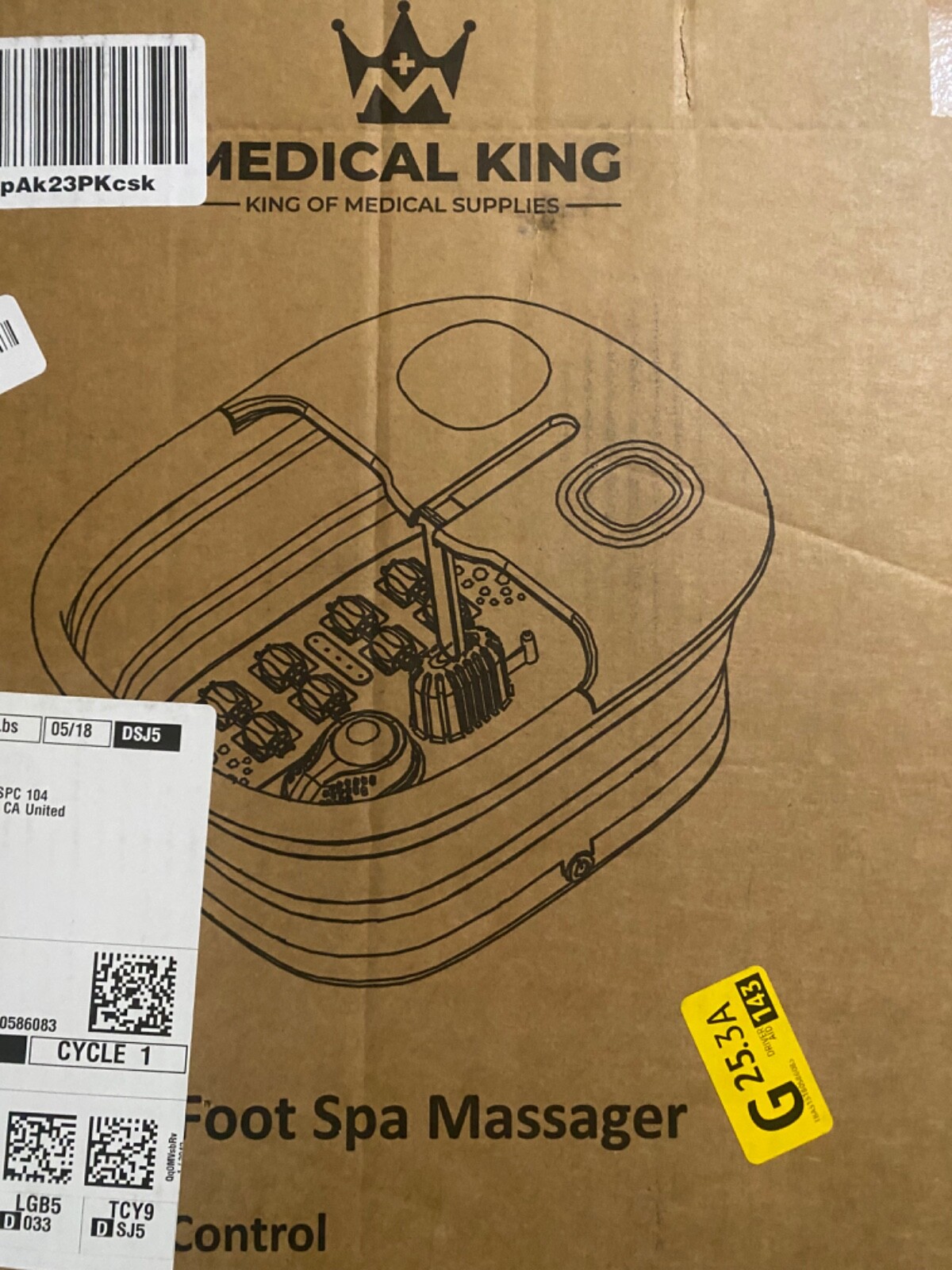 Medical King Collapsible Foot Spa Massager w/ Remote Control BRAND NEW Black