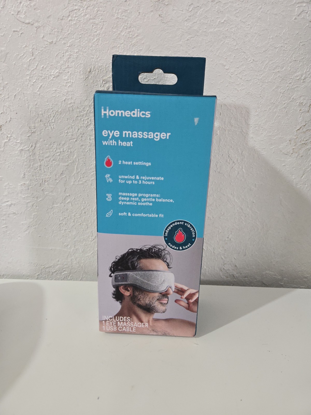 Homedics Eye Massager With Heat Setting Soft Band 2 Heat Settings And Vibration