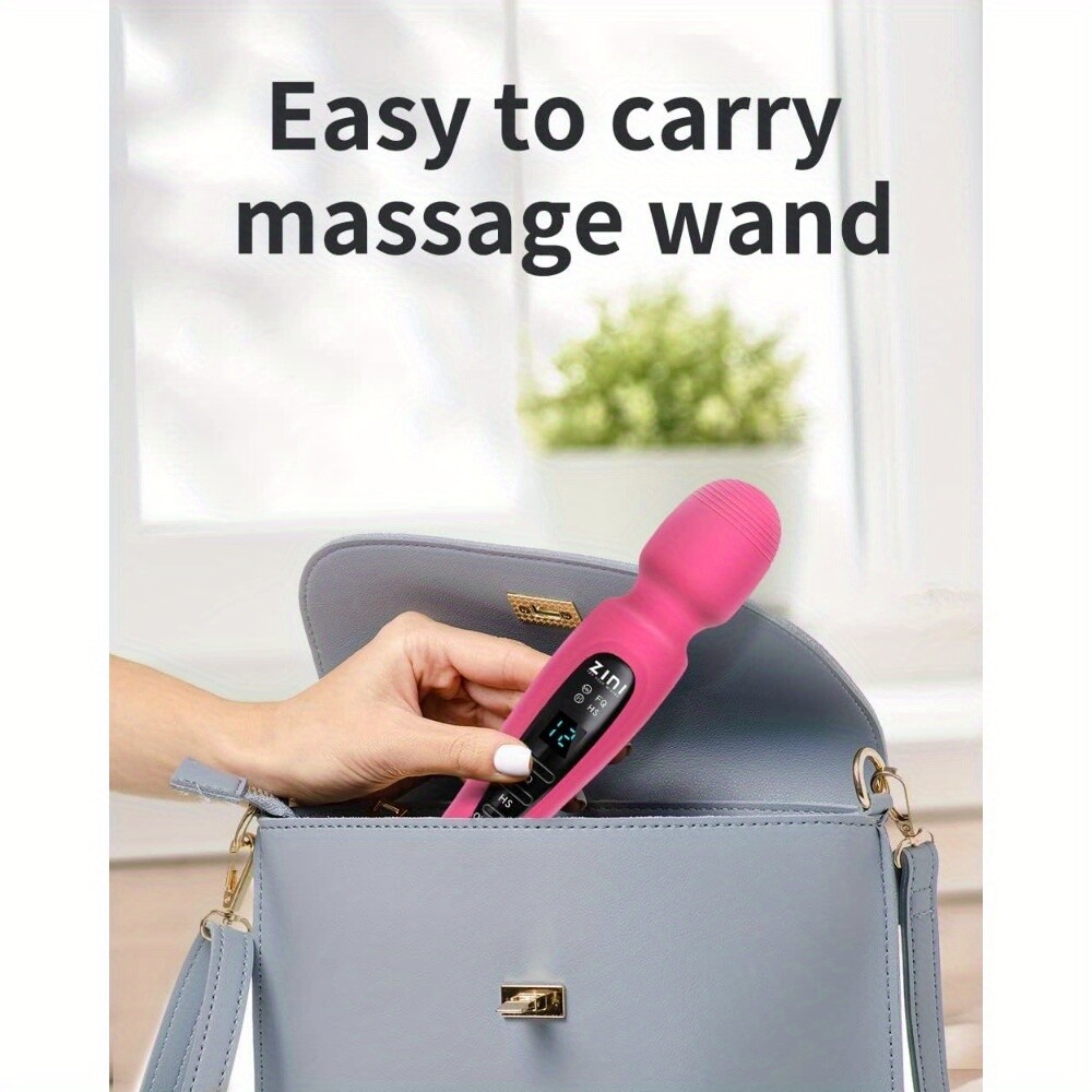 Quiet, Waterproof, USB-C Rechargeable Pink Massage Wand – 12 Modes for Women