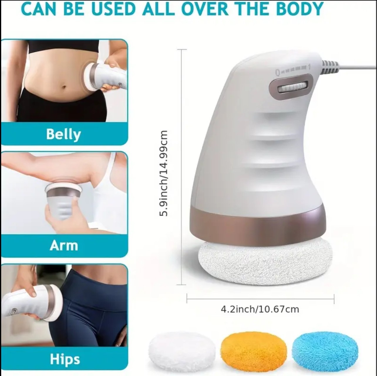 Adjustable Speed Electric Full Body Fat Pushing Massager With Changeable Pads