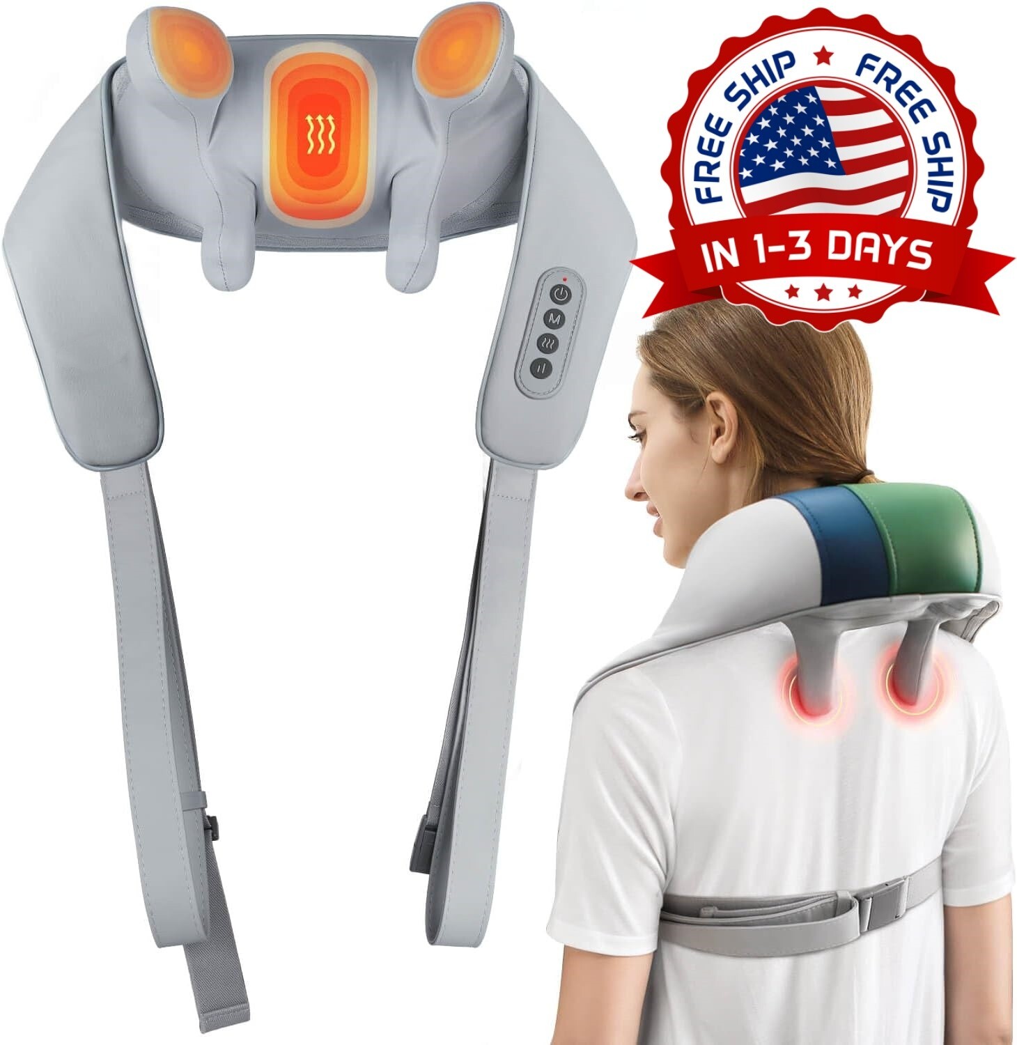 Shiatsu Masajeador De Espalda Y Cuello Con Calor Electrico Para Circulacion Casa