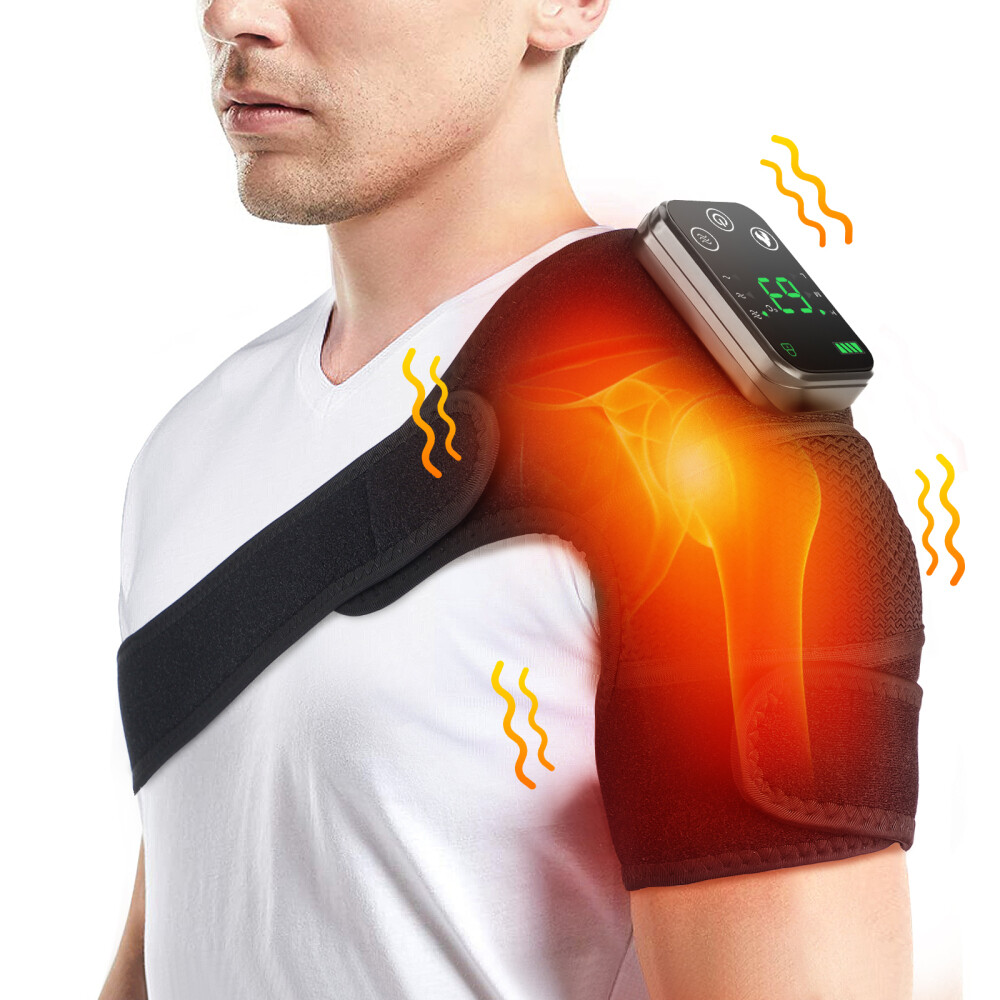 3 in1 Electric Shoulder Massager Heated Vibration Therapy Knee Joint Pain Relief