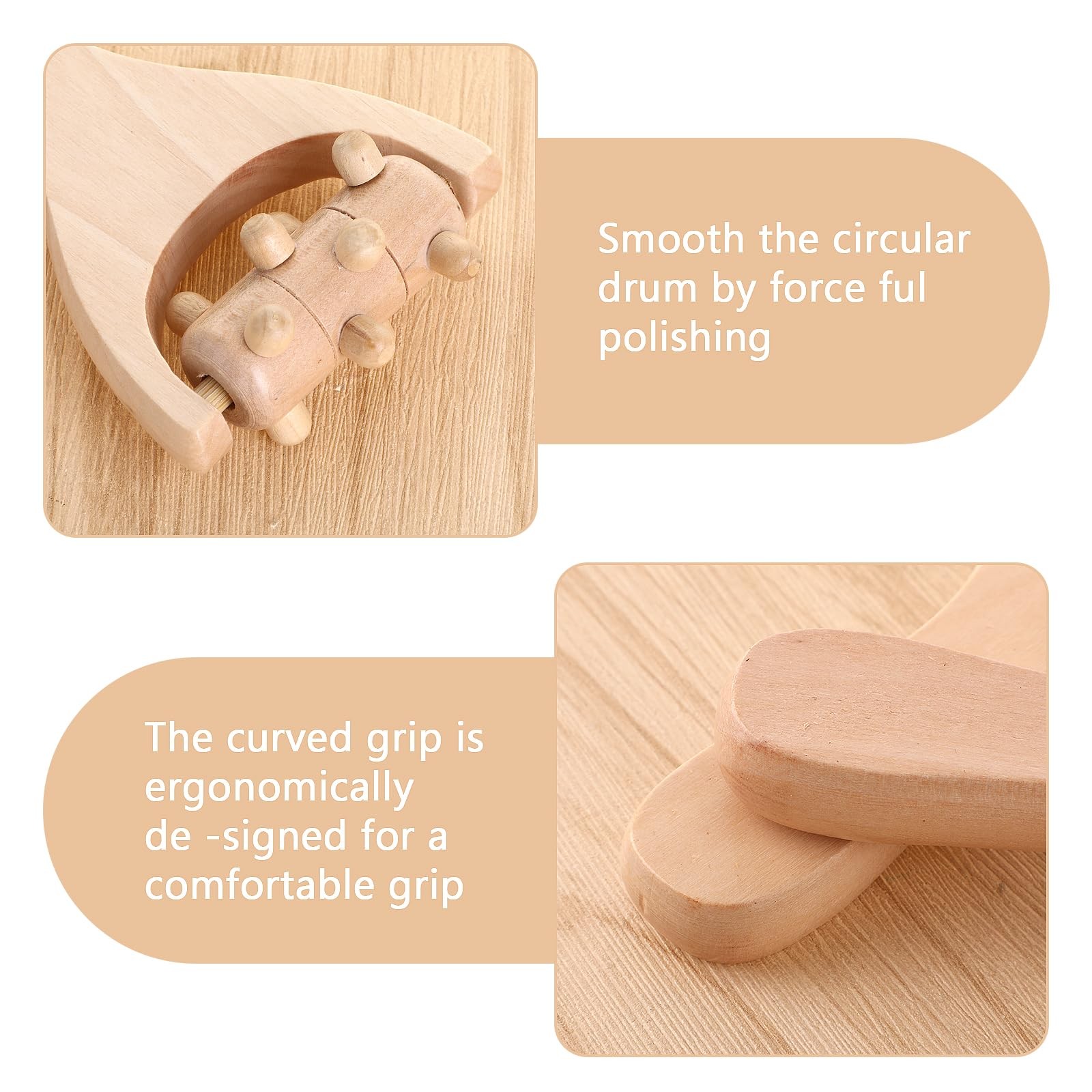 Abeillo 3Pcs Wood Therapy Massage Tools Wooden Massage Rollers, Hand Massage …