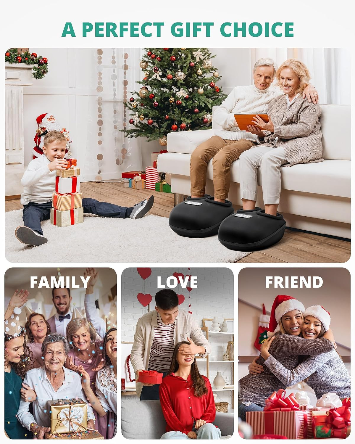 Foot Massager Machine Heat, Shiatsu Kneading & Rolling, Massage for Plantar Fasc