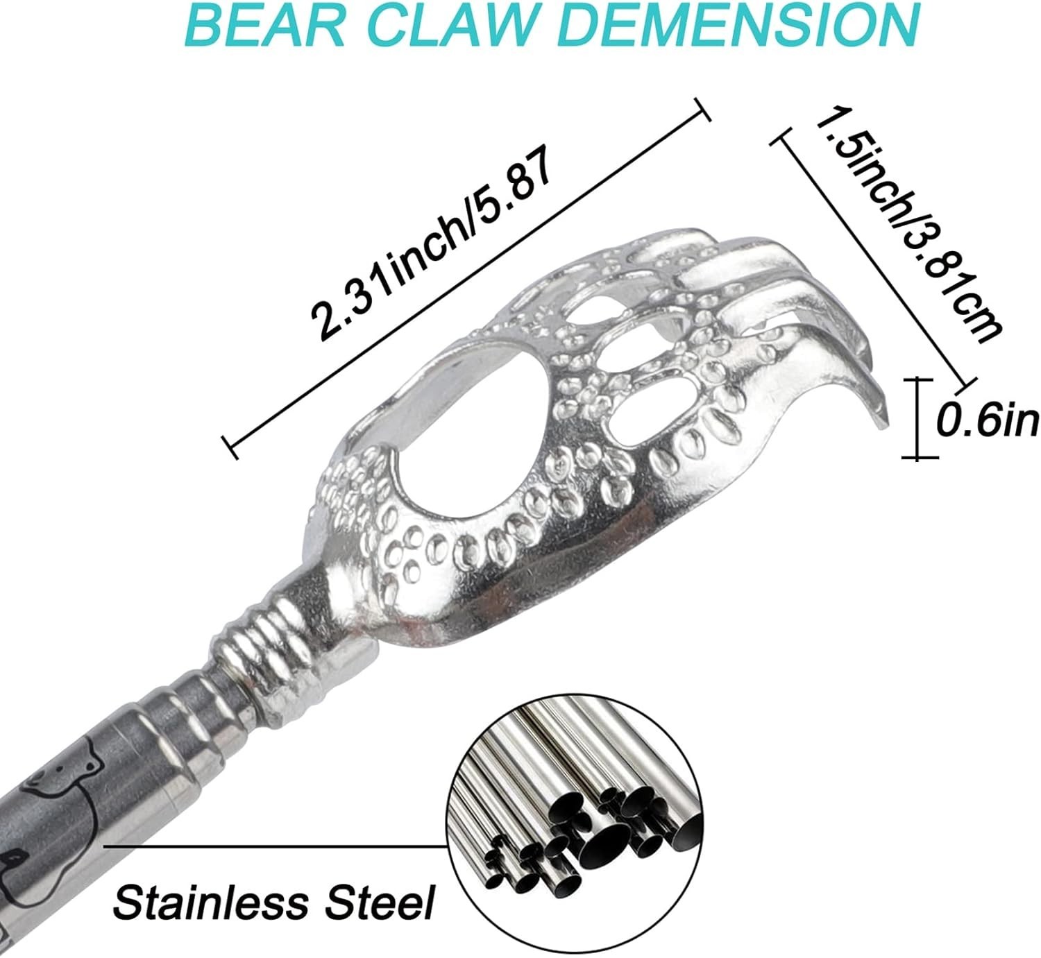Classic Black Stainless Steel Extendable Back Scratcher – For Men & Women