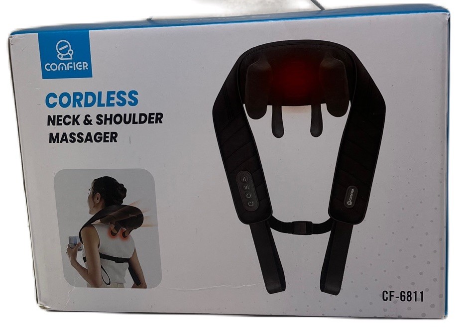 COMFIER Cordless Neck Massager with Heat, 4D Kneading Neck and Shoulder Massager