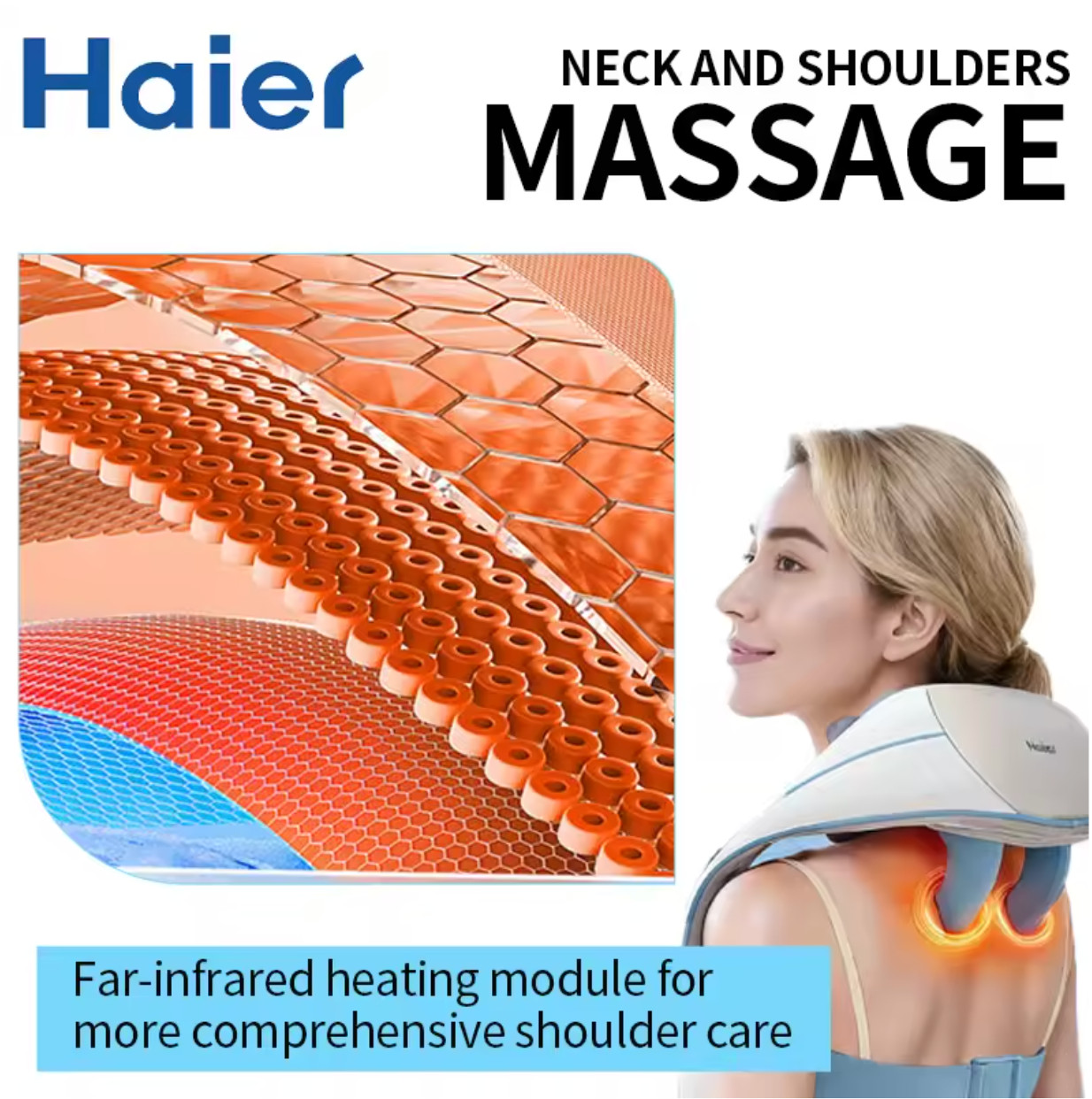 Wireless Heated Neck Shoulder Massager Shawl Deep Tissue Cervical Relaxation