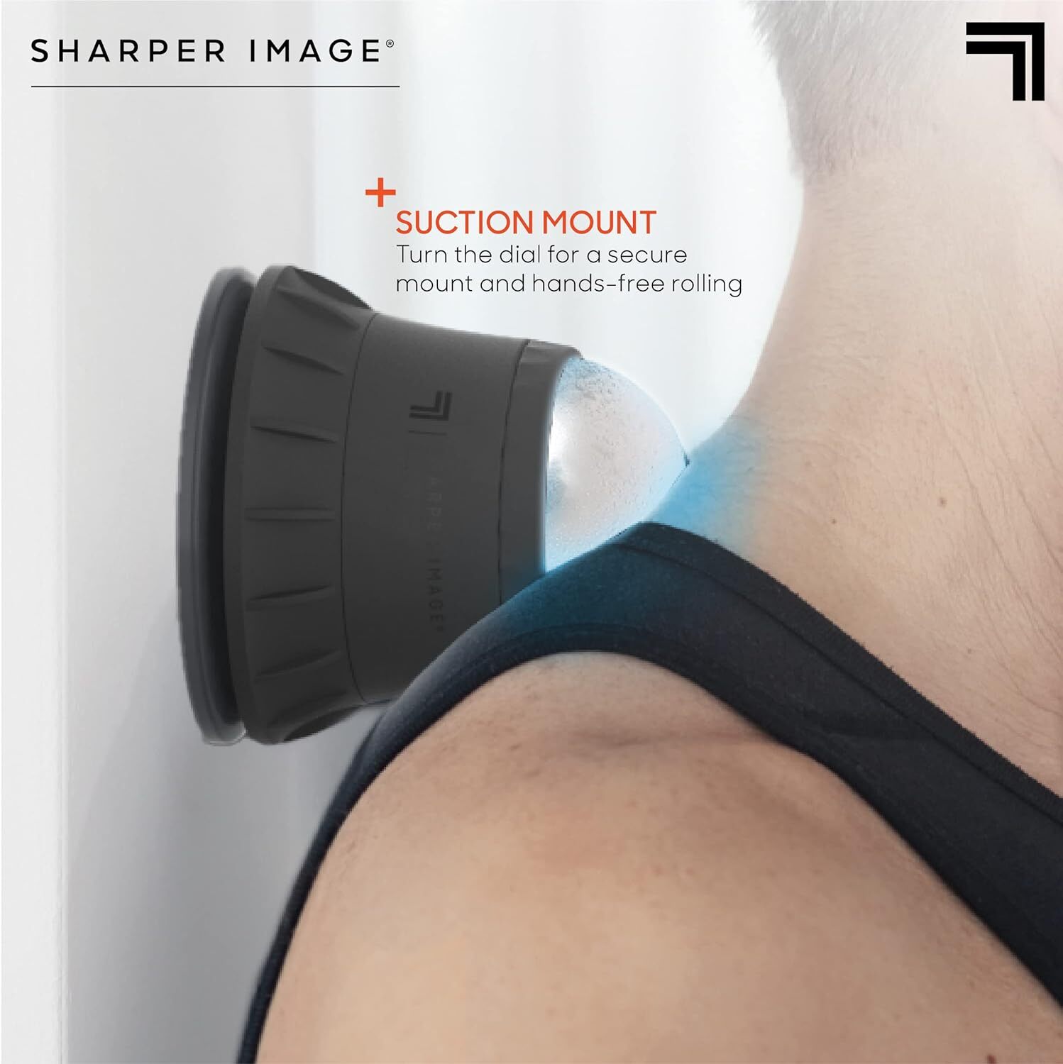 Sharper Image Ice Therapy Massage Ball with Suction Wall Mount, Liquid-Cool Core