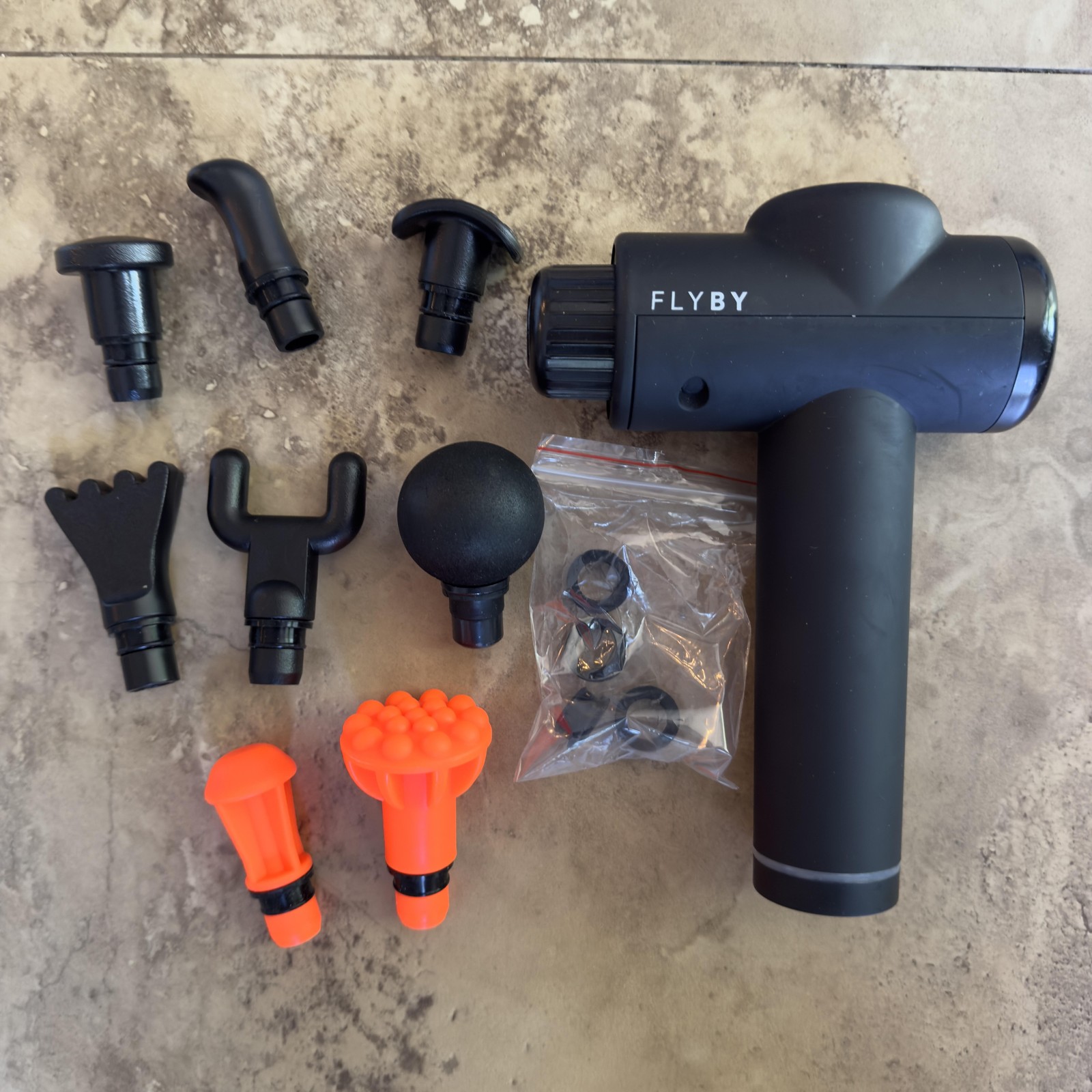 Toloco EM26 Percussion Massage Gun Flyby Attachments Deep Tissue Muscle Relief