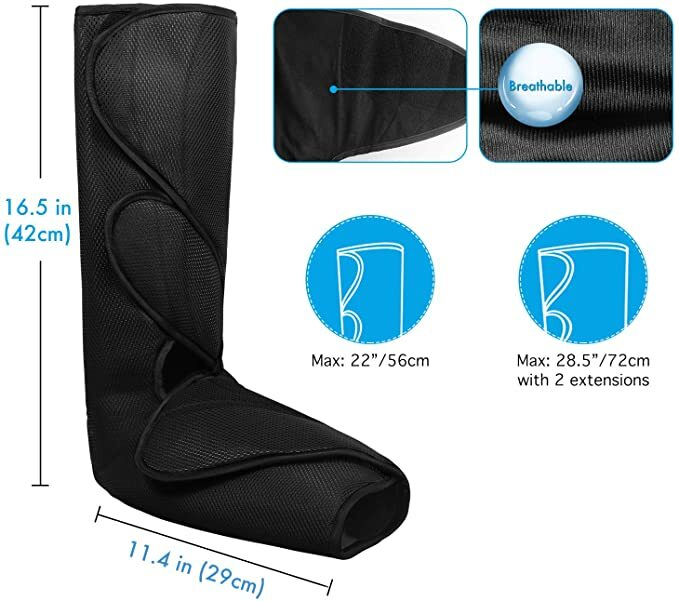 QUINEAR Air Compression Leg Massager With Heat For Leg Circulation & Swelling