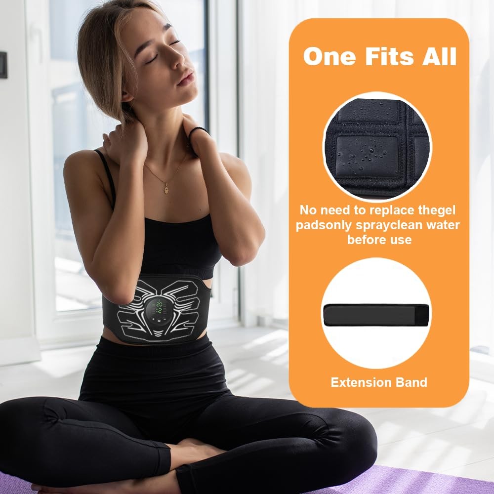 Abs Stimulator, Portable EMS Abdominal Muscle Toner for Home and Office Fitne…