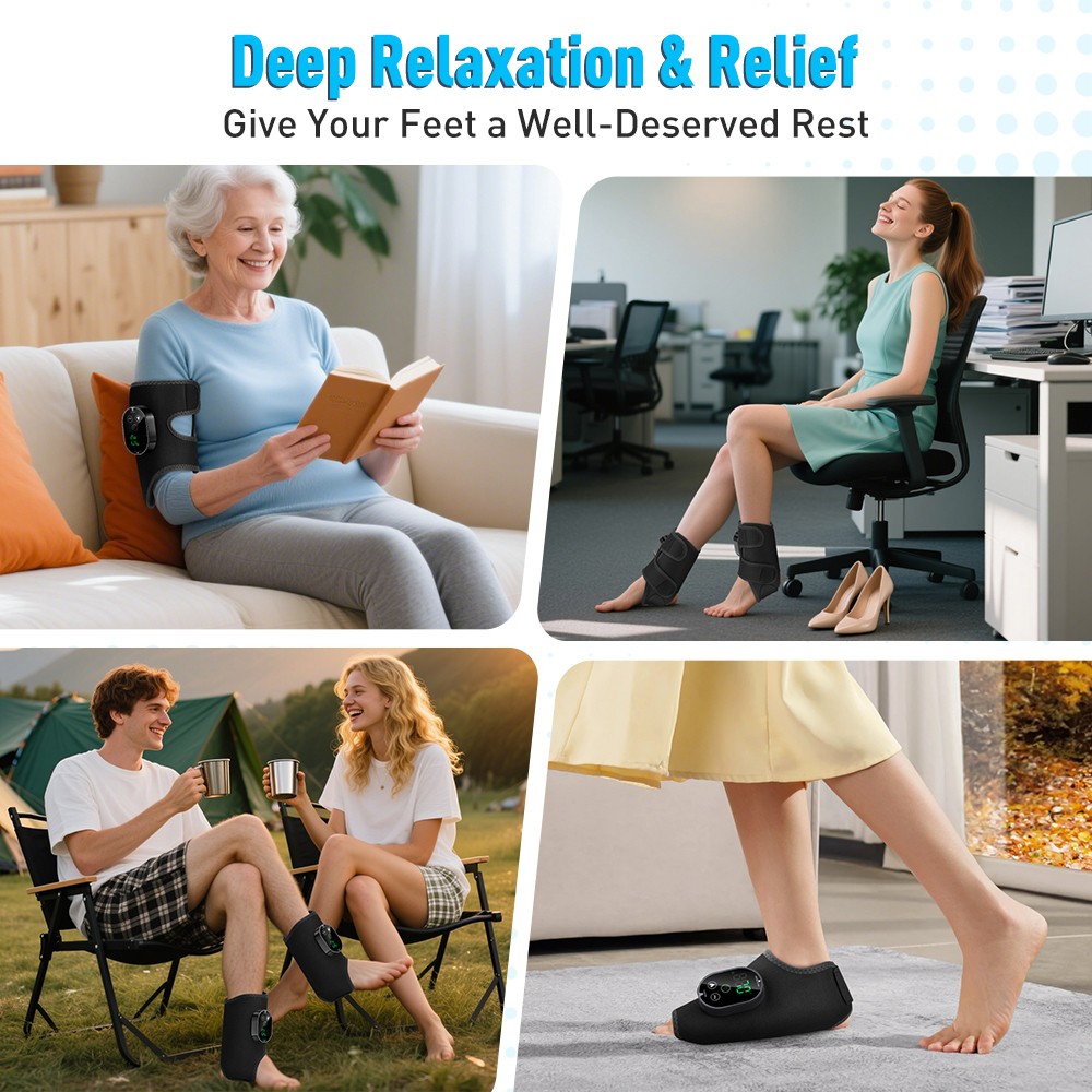 1/2PC Foot Renew Massager for Neuropathy 3-in-1 Cordless Foot and Ankle Massager