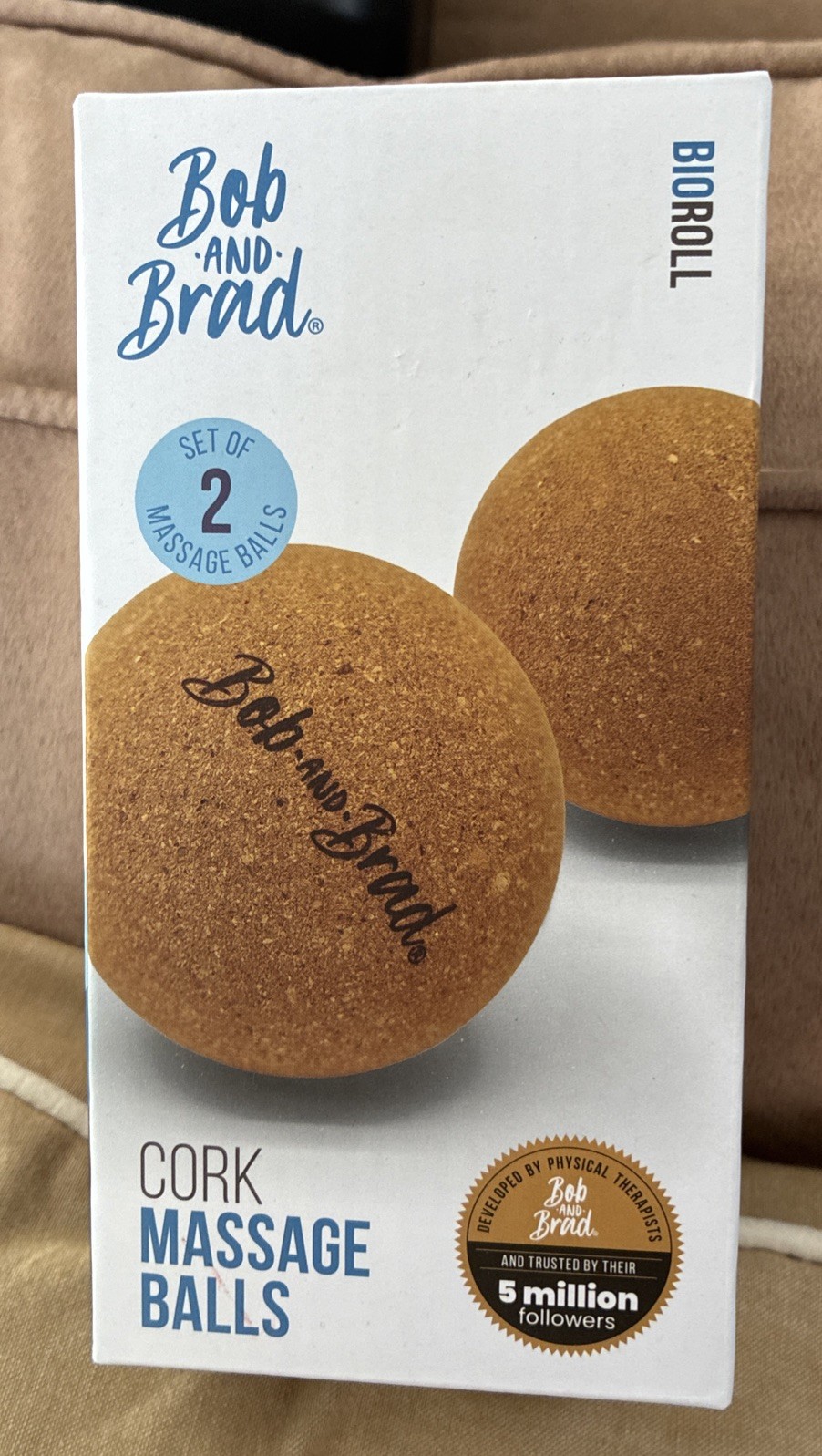 Bob & Brad Cork Massage Ball Set Back Plantar Fasciitis Mobility Yoga Therapy