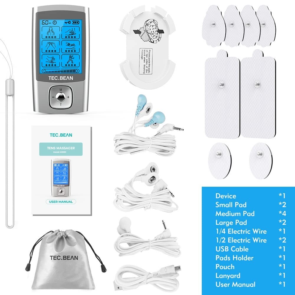 24 Modes Rechargeable TENS Unit Muscle Stimulator with 8 Electrode Pads – Pain R