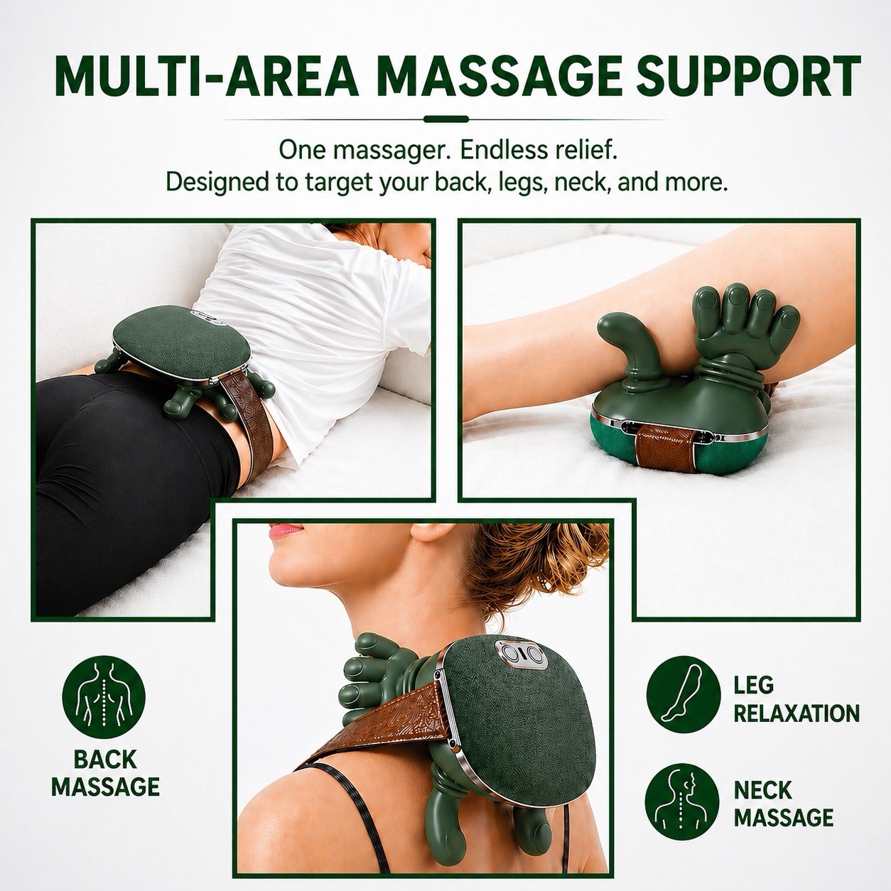 KAYNAT 4D Kneading Bionic Heated Neck and Shoulder Massager with Fingers