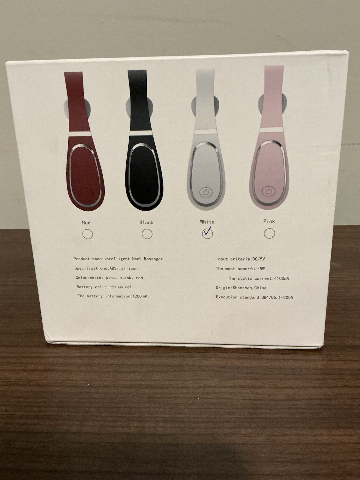 Intelligent Neck Massager White Heated Ergonomic USB Rechargeable 2 Heads
