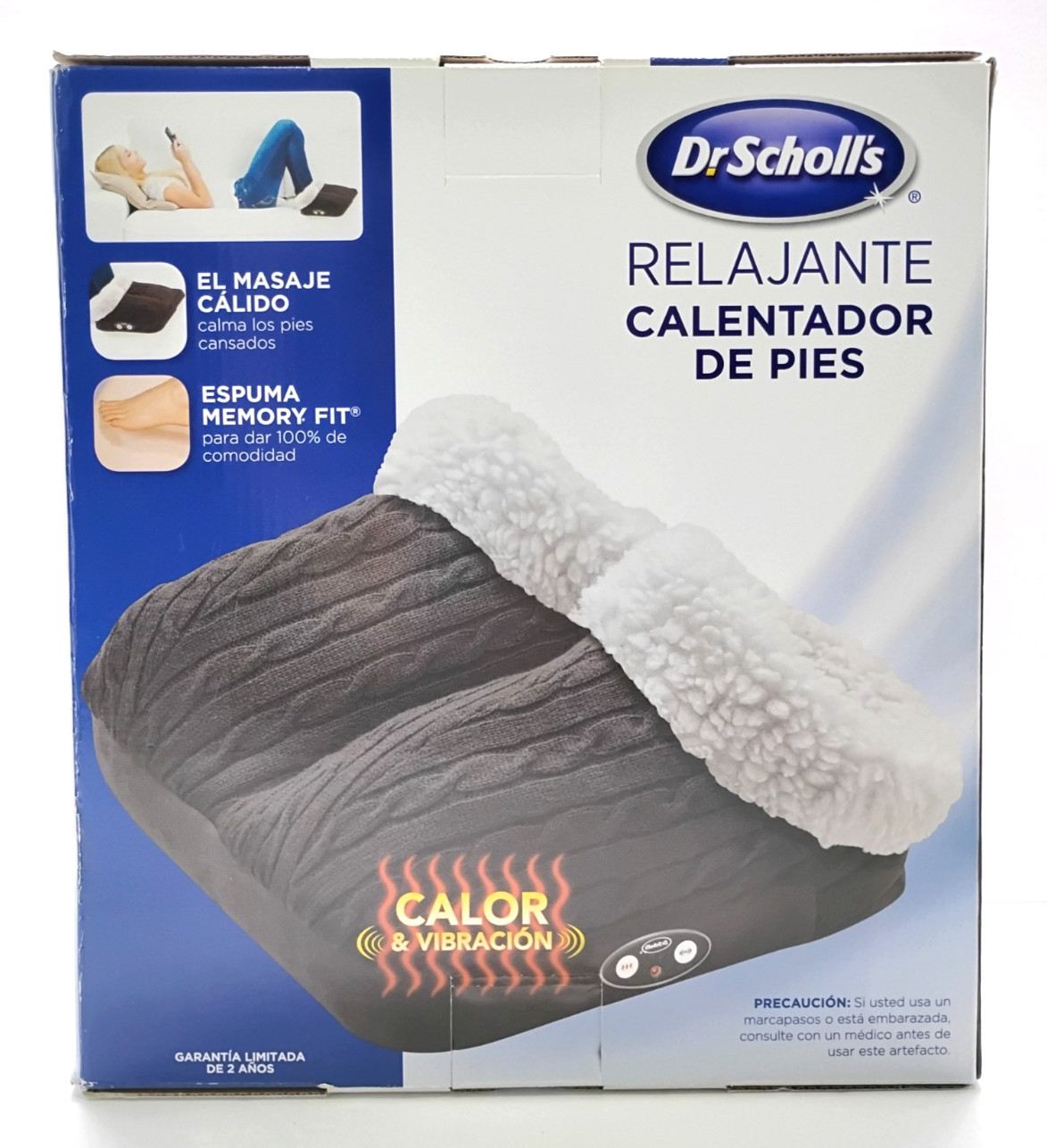 NEW Dr. Scholl’s Heated Memory Soft Foam Massaging Foot Warmer Vibration Black