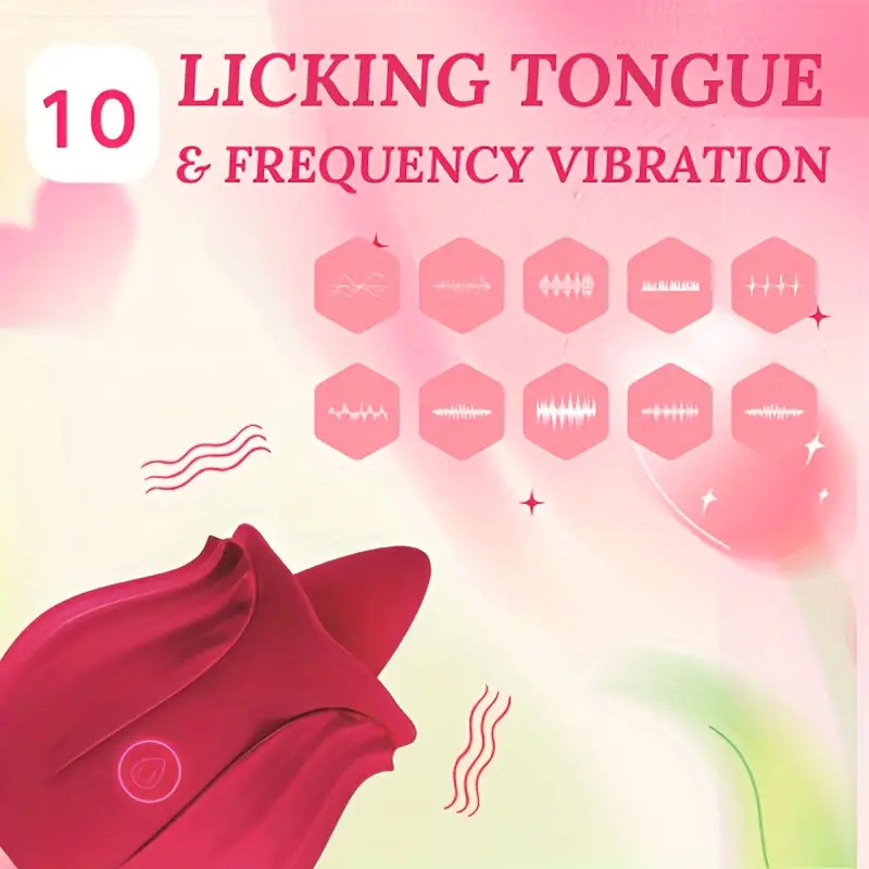 10 speed For Rose Female Anniversary Birthday Gift Massage Tongue Licking HOT
