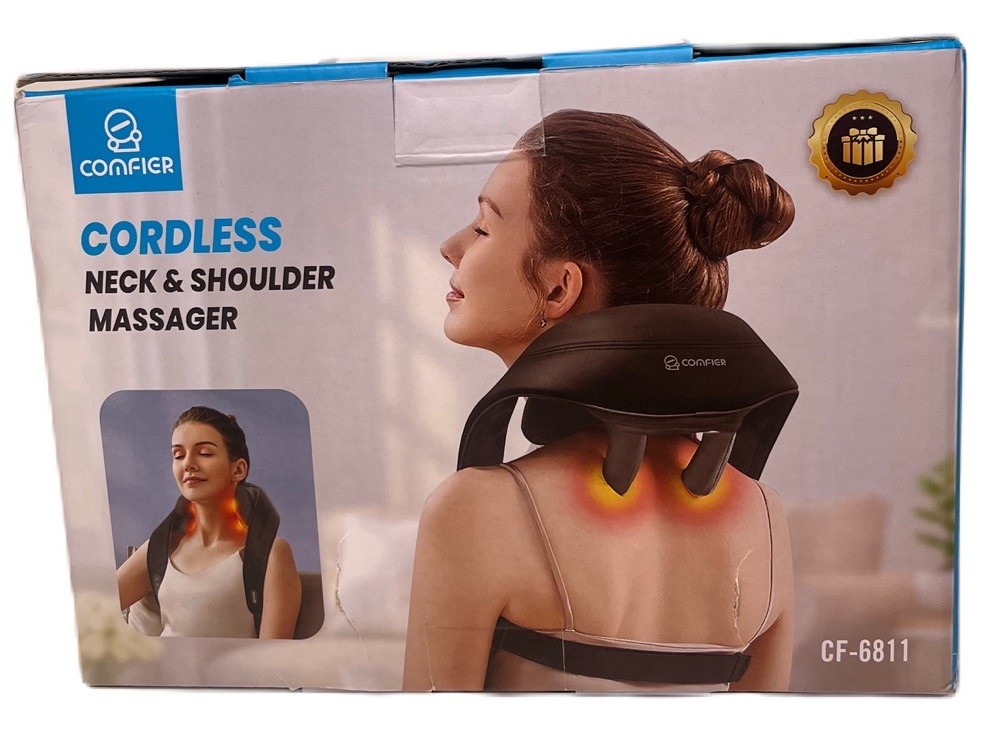 COMFIER Cordless Neck Massager with Heat, 4D Kneading Neck and Shoulder Massager