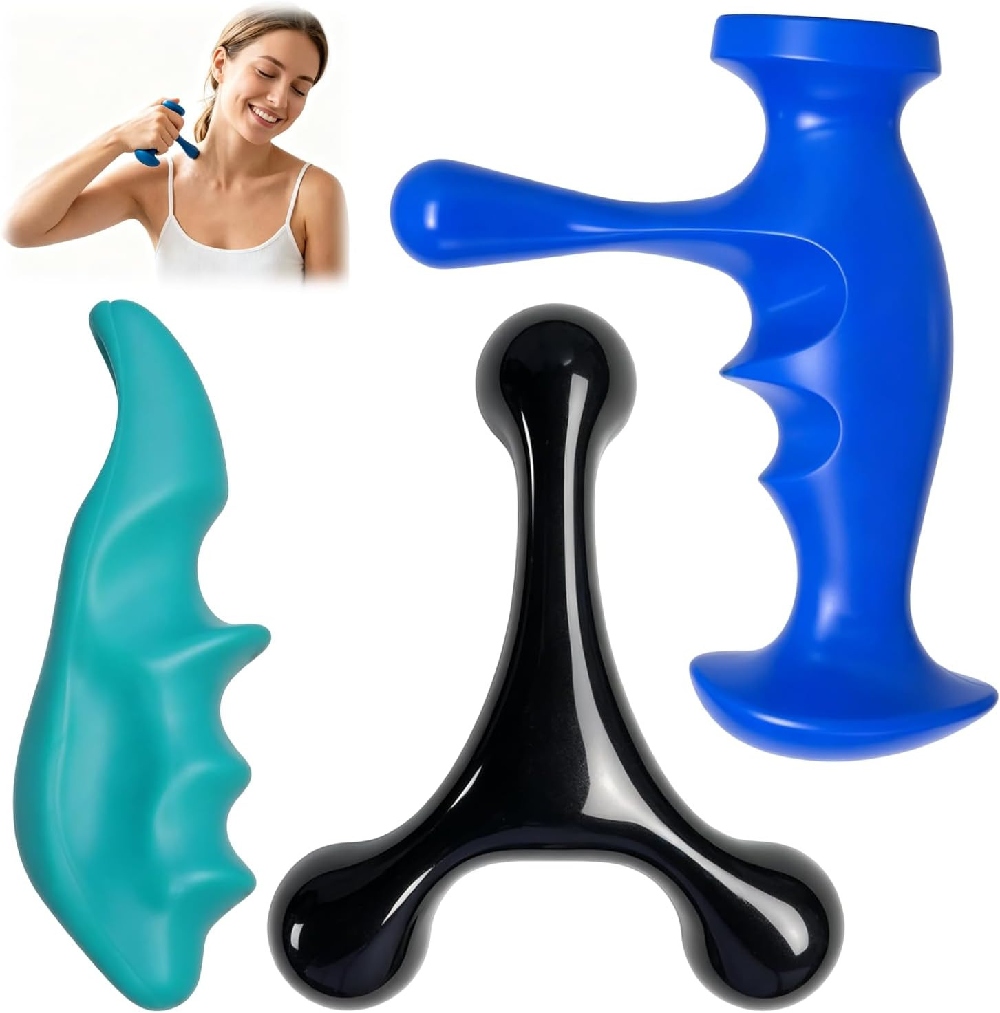 Trigger Point Massage Tool for Deep Tissue, 3PCS Fascia Release Tools Set, Thumb