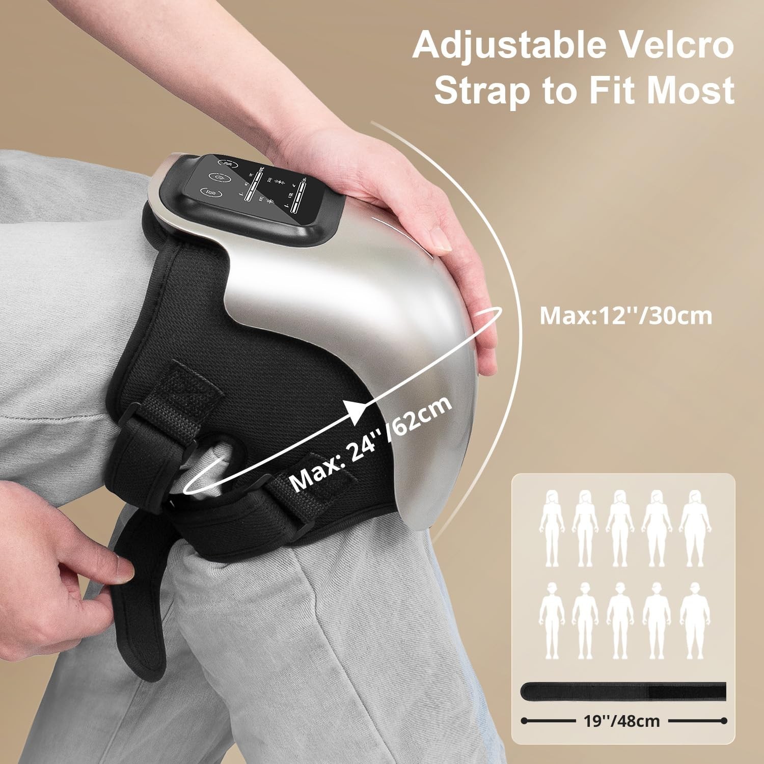 Cordless Knee Massager for Pain Relief, 3 Heat Levels & Vibration, FSA Eligible