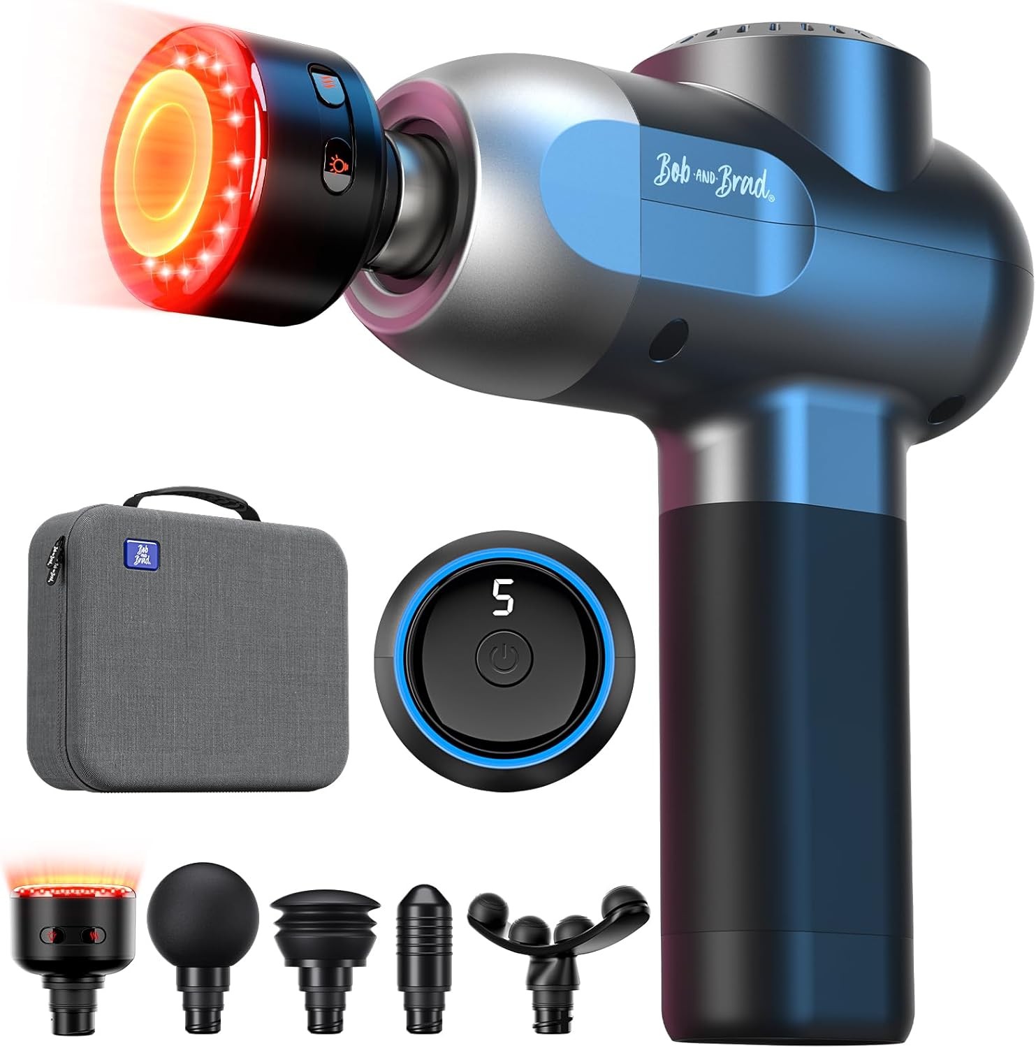 Bob and Brad Electric Massage Gun with Heat and Infrared Light Head for Athletes