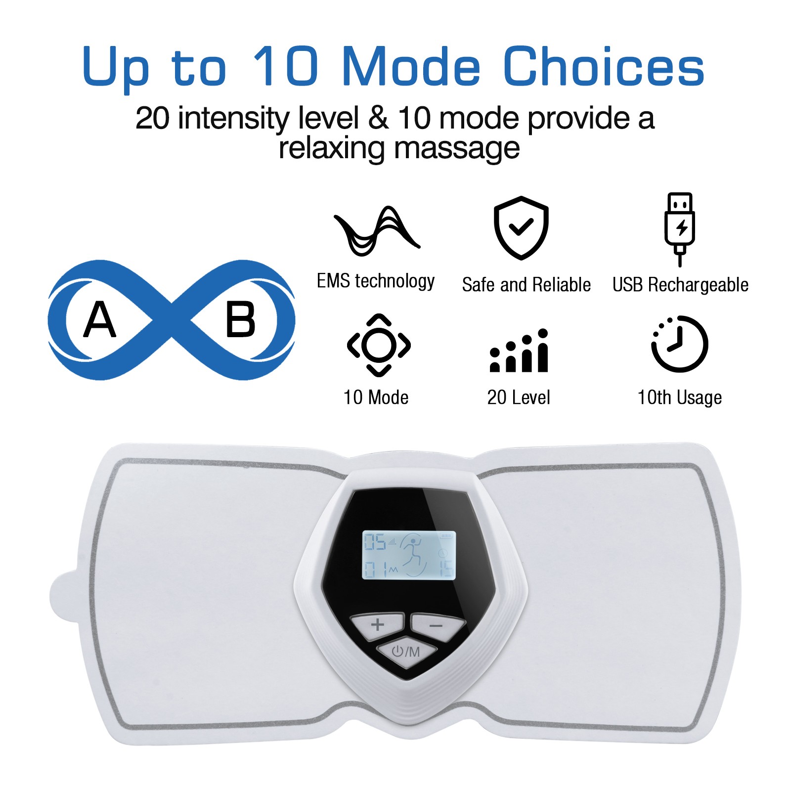 EMS Pulse TENS Unit Foot Leg Shoulder Circulation Massager Pain & Cramp Relief