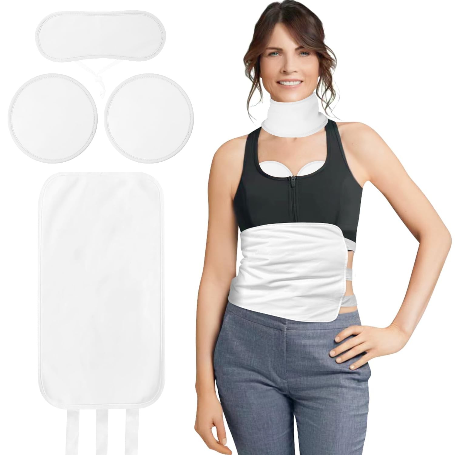 4 Pcs Castor Oil Pack Wrap Organic Cotton for Stomach, Neck, Breast, Belly, L…