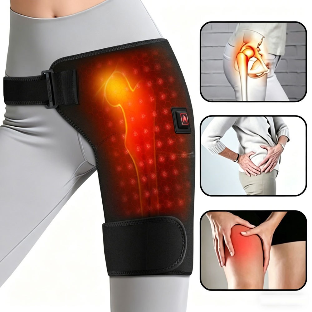 Heated Hip Brace Red Light Therapy Pad for Sciatica Pain Relief 3 Heating Levels