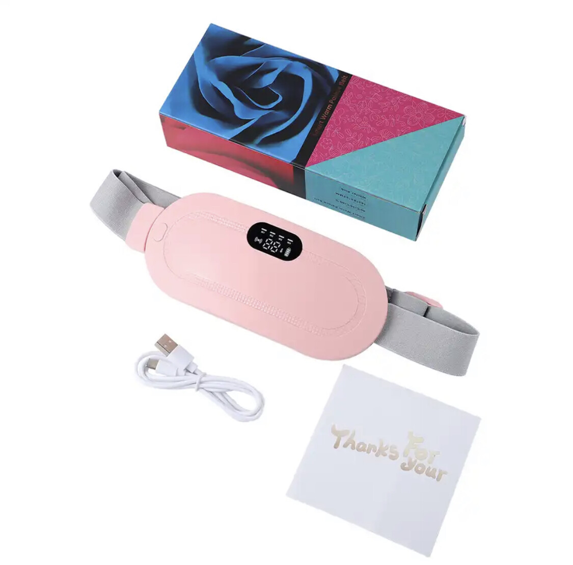 Period Cramp Vibrator Heating Belt for Menstrual Relief Pain Warming Belt Women