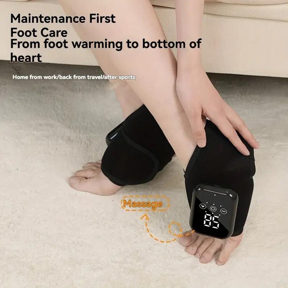 2PCS Electric Foot Ankle Massager Heating and Vibration Hot Compress PainRelief