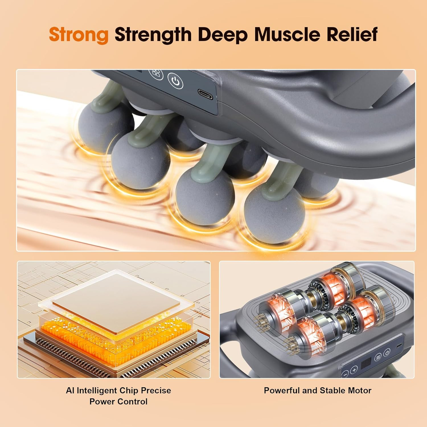 16 Head Massage Gun Set, Deep Tissue Percussion Massager, 2600Mah Electric Ma…