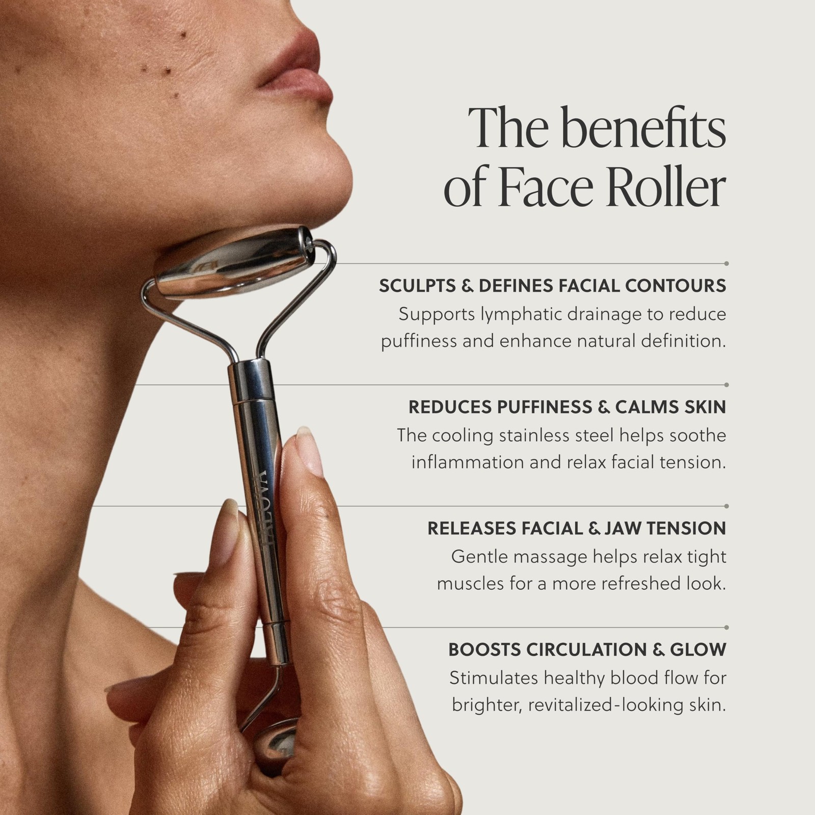 – 304-Stainless Steel Roller, Roller for Eyes, Double Chin, Jawline & Neck, R…