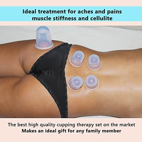Silicone Cupping Set Massage Cups 8 Piece 2XL 4L 2M Pain Relief Cellulite