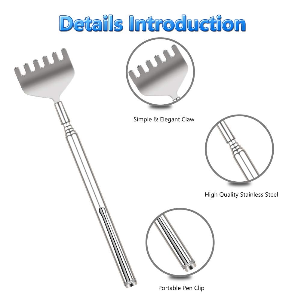 Extendable Back Scratcher for Men – 3 Pack Portable Telescopic Metal Back Scrat