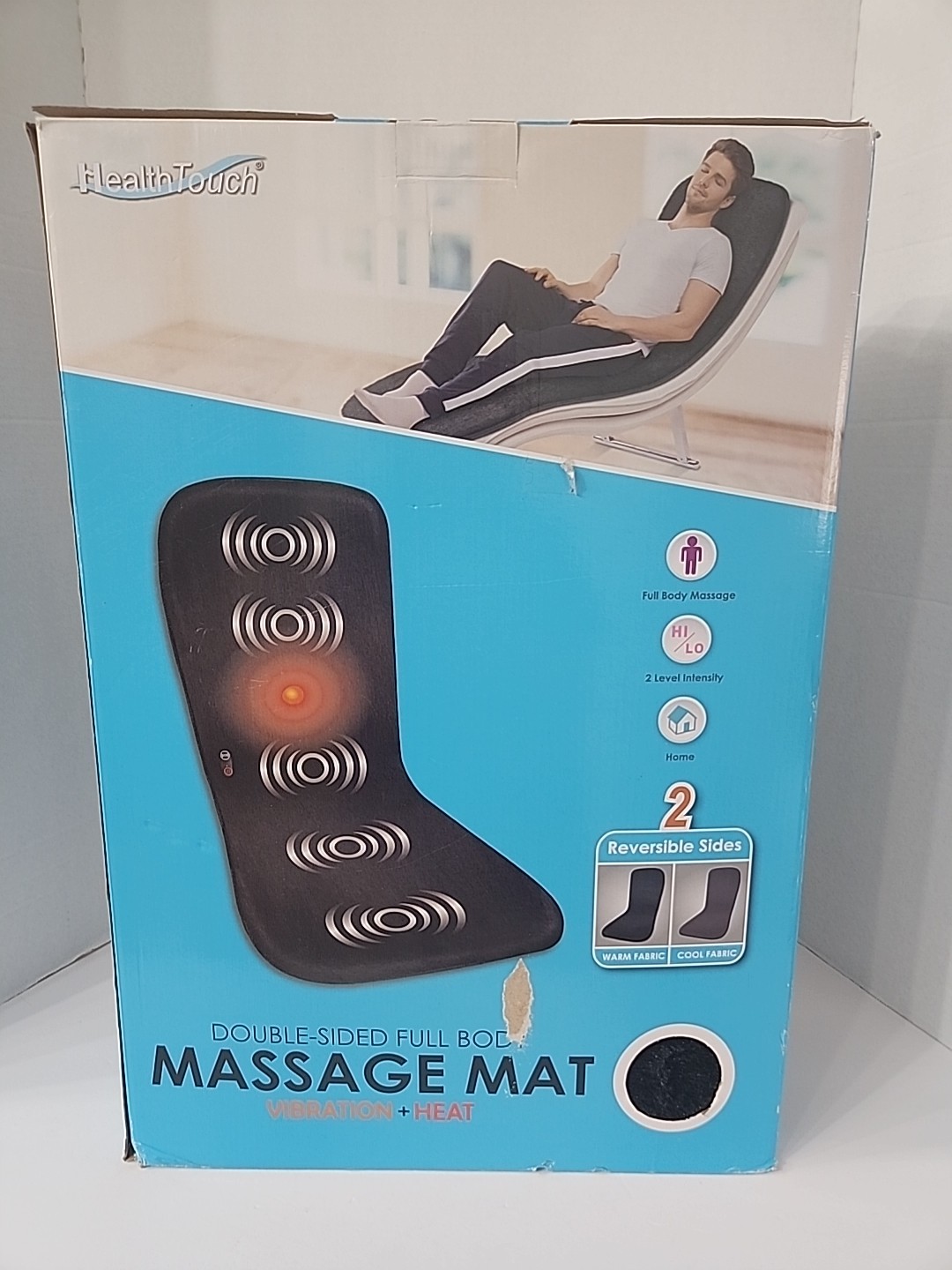 Health Touch Double-Sided Full Body Massage Mat Vibration Heat Hi Lo Relaxation